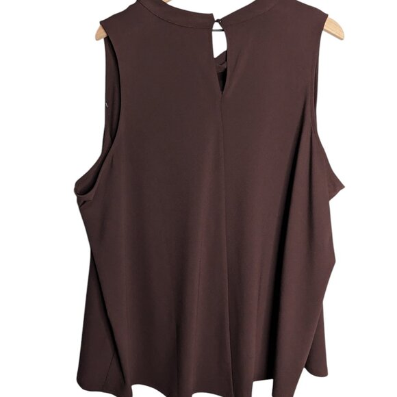Universal Standard Top Womens XL 26/26 Sleeveless Drape Neck Blouse Brown - Picture 3 of 5